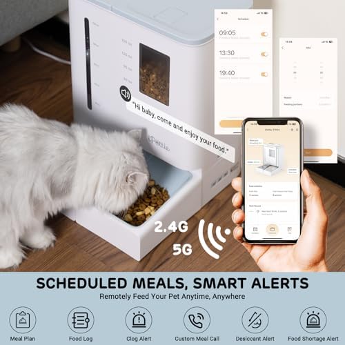 iPettie FW54 5G/2.4GHz WiFi Automatic Feeder and Waterer 2-in-1 Set for Pet - Image 2