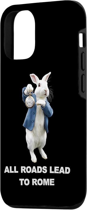 Funny AI Rabbit Meme Tshirt - All Roads Lead to Rome Humor Case for iPhone 12/12 Pro - Image 2