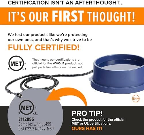 K&H Heated Water Bowl, Thermal-Bowl for Cats & Dogs, Safety Listed, 25W - Image 5