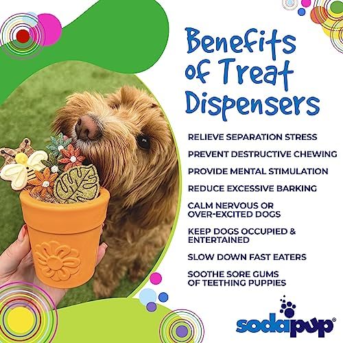 SodaPup Flower Pot – Durable Dog Treat Dispenser & Chew Toy Made in USA from Non-Toxic, Pet Safe, Food Safe Rubber Material for Mental Stimulation, Problem Chewing, Calming Nerves, & More - Image 4