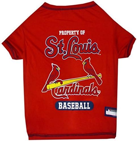 MLB Saint Louis Cardinals Dog T-Shirt, Small. - Licensed Shirt for Pets Team Colored with Team Logos. - Premium Stretchable Materials for The Comfort of Your Dog & cat. by PETSFIRST