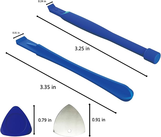 Repair Tools Kit for iPhone iPad MacBook Nintendo Switch PS4 Xbox Laptop - 10 Universal Triangle pry bar + 2 spudger + 2 Metal Triangular spudgers (0.87") - Image 6