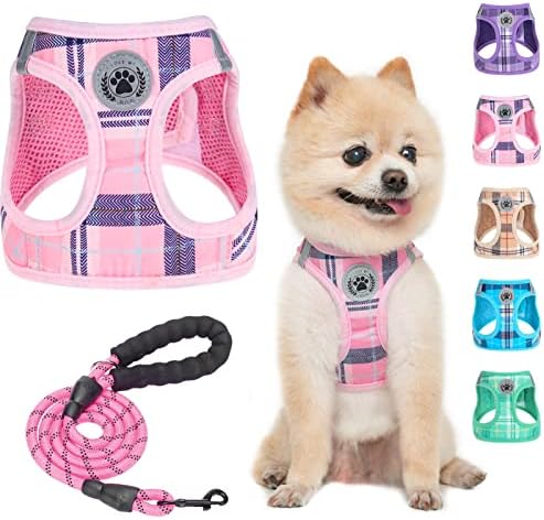 BEAUTYZOO Small Dog Harness and Leash Set, No Pull Puppy Pet Vest- Pink,XXS by BEAUTYZOO