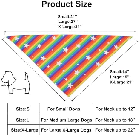 PTDECOR Rainbow Dog Bandanas Pride Day Love is Love Pet Scarf, X-Large - Image 4