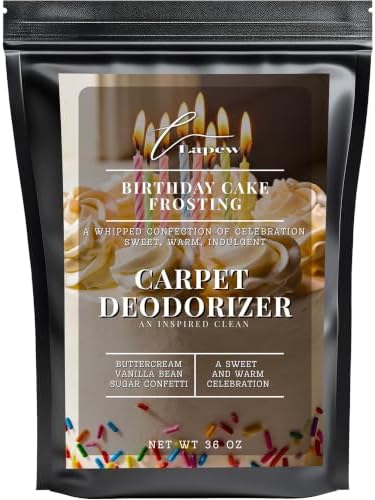 Lapew Birthday Cake Frosting Carpet Deodorizer Powder - Pet Safe Freshener for Vacuuming | Scented Odor Eliminator for Home | 36 oz by Lapew