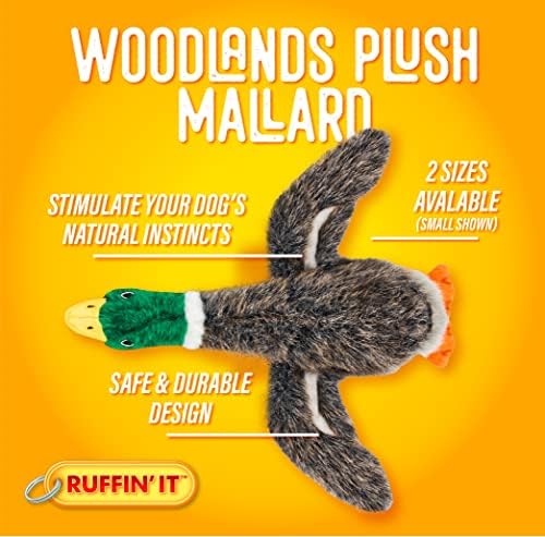 RUFFIN' IT Woodlands, Plush Mallard 8 in Squeaky Soft Stuffed, Dog Chew Toy - Image 5