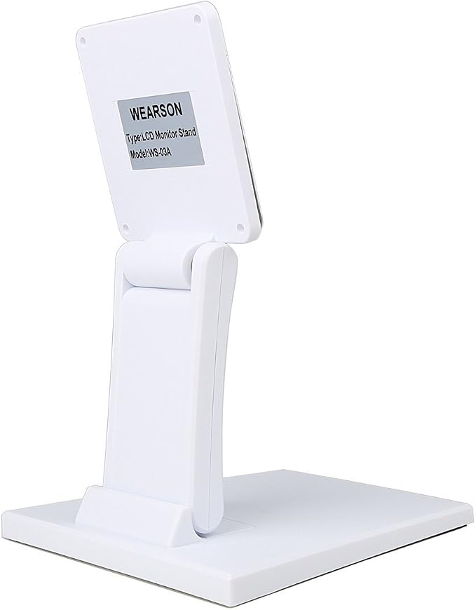 WEARSON Single Adjustable LCD Monitor Stand Mount Folding VESA Monitor Desk Stand with VESA Hole 75x75mm 100x100mm (White) - Image 2