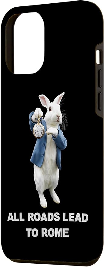 Funny AI Rabbit Meme Tshirt - All Roads Lead to Rome Humor Case for iPhone 12 Pro Max - Image 2
