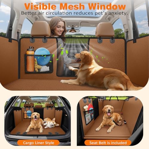 URPOWER PU Leather Hard Bottom Dog Seat Cover for Full-Size Truck Back Seat - Image 4