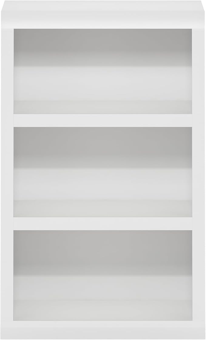 Furinno Rail Book Shelf, 3-Tier Bookshelf with Open Shelf, Bookcase with Classic Style Edges, 10 x 24.6 x 39, for Organization and Storage, for Living Room, Bedroom, Home Office, White - Image 7