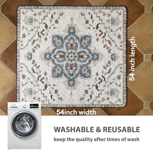 nunubaby Washable Pee Pads for Dogs, Stylish, Non-Slip and Leak-Proof Pee Pads. Reusable Potty Pads for Dogs for Crates and Floors.(Beige/Floral, 54" x54" ) - Image 4