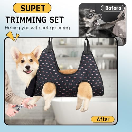 Supet Dog Grooming Hammock for Nail Trimming, Pet Grooming Hanging Harness - Image 2
