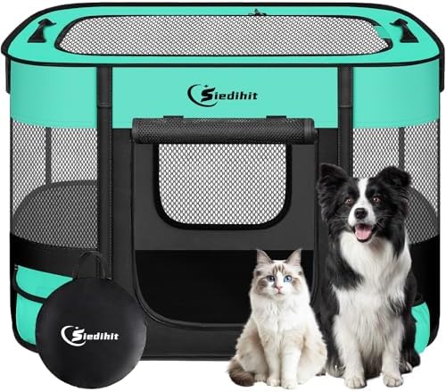 Siedihit 31" Dog Playpen,Cat Puppy Pen, Pet Portable Crate Indoor Outdoor by Siedihit