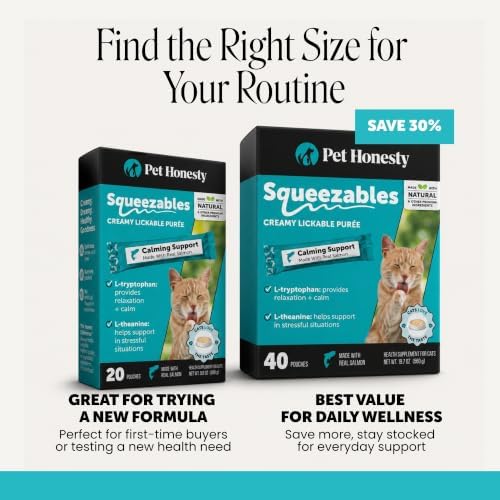 Pet Honesty Vet Backed Cat Calming Supplement Puree, Salmon, 40 Ct - Image 6