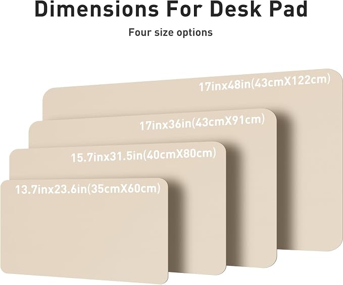 Aothia Leather Desk Pad Protector, Office Mat, Large Mouse Pad, Non-Slip PU Leather Blotter, Laptop Desk Pad, Waterproof Writing Pad for Office and Home (Beige, 31.5" x 15.7") - Image 7