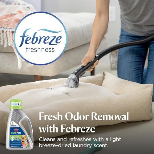 Bissell PET PRO OXY Urine Eliminator with Febreze Carpet Deep Clean Solution, with StainProtect Technology, for use in leading upright carpet cleaners, 48oz, Our best formula for pet messes & odors - Image 4
