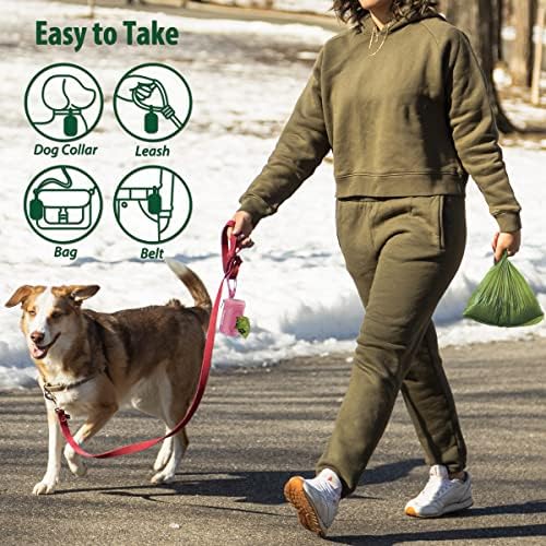 FURHAB Dog Poop Bag Holder for Leash with Carabiner Clip Soft Fabric - Image 4
