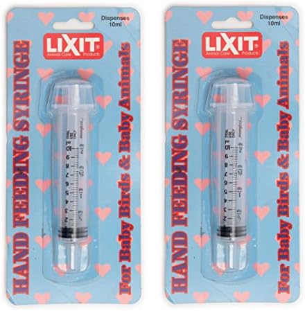 Lixit Hand Feeding Syringes for Puppies, Kittens, Rabbits and Other Baby Animals (10ML Pack of 2) by Lixit
