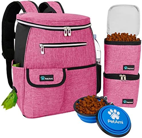 PetAmi Dog Travel Backpack 27L Airline Approved Pet Supplies Bag, Pink by PetAmi