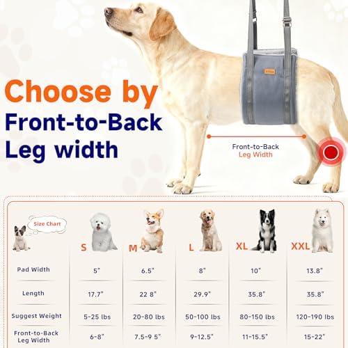 Sunsleek Extra Large Dog Lift Harness, Adjustable Dog Sling for Back Legs - Image 3