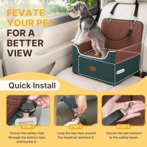 ALL GOOD PET SUPPLIES Dog Car Seat for Small/Medium Dogs Under 35lbs - Image 5