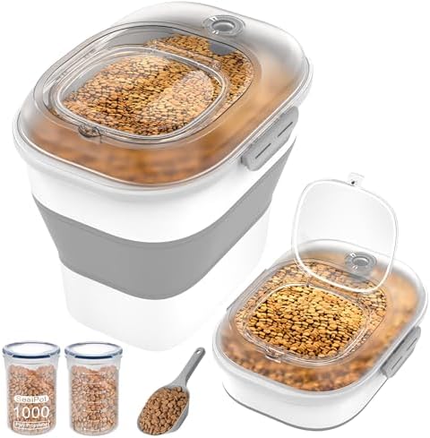 32-35 Lbs Dog Food Storage Container Wheels,Collapsible Dog Food Container by DDMOMMYCOLLAPSIBLEFOODSTORAGECONTAINERFAMILY