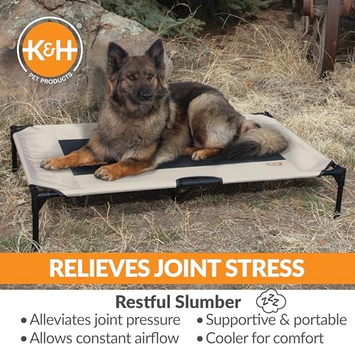 K&H Outdoor Elevated Dog Bed for Large & X-Large Pets, Taupe, XL 50x32in - Image 5