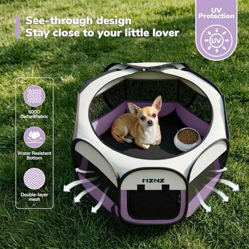 Dog Cat Small Animal Puppy Playpen Crate, Small, Purple - Image 6