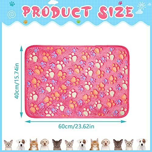 Tatuo 4 Pcs Fleece Dog Blankets for Puppy Cat, Pink, 24 x 16 in, Paw - Image 4