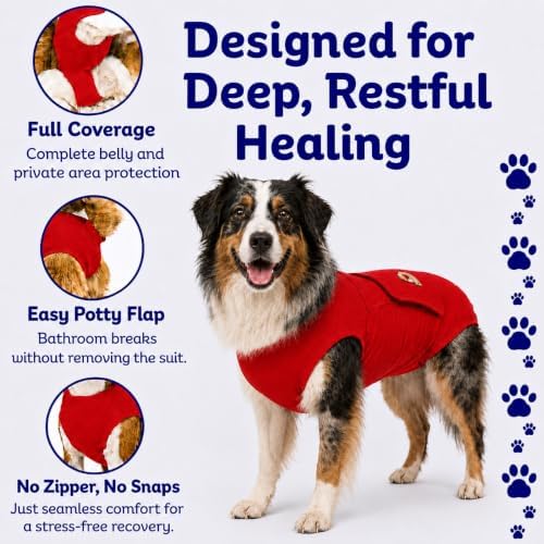 Surgi Snuggly Dog Surgery Recovery Suit, Cone Alternative, Spay/Neuter LS - Image 4