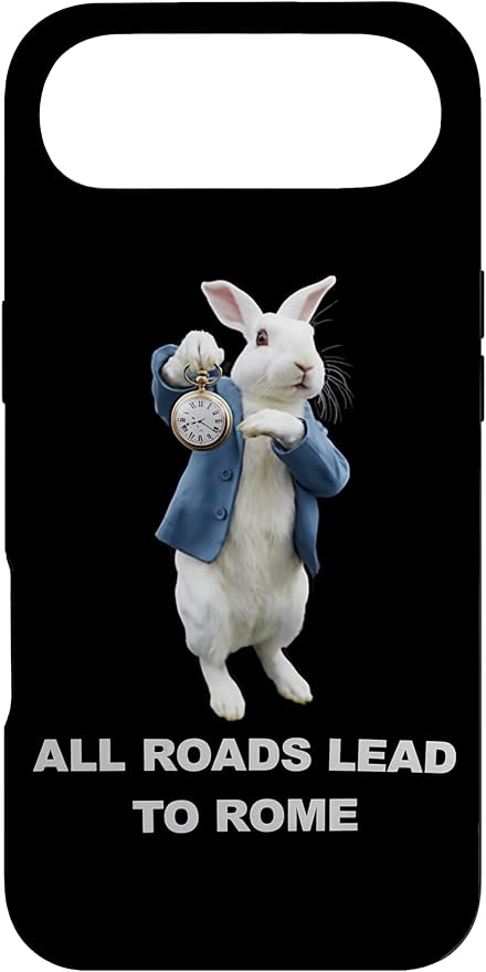 Funny AI Rabbit Meme Tshirt - All Roads Lead to Rome Humor Case for iPhone Air by Unknown
