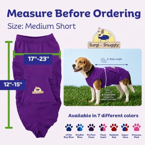 Surgi Snuggly Dog Surgery Recovery Suit, Cone Alternative, Spay/Neuter MS - Image 6