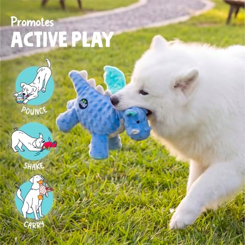 goDog Standing Dragon Plush Squeaky Dog Toy with Chew Guard Technology, Durable Fabric & Built-in Squeaker for Carry & Active Play, Large - Image 6