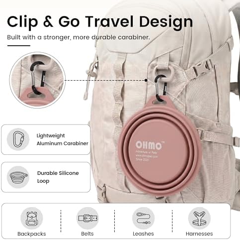 OHMO Large Collapsible Dog Bowls for Travel, 27oz, 2pcs, Coral&Brick Red - Image 5