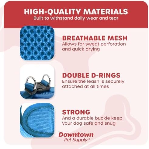 Downtown Pet Supply Step in Dog Harness for Small Dogs No Pull, Small, Cobalt - Adjustable Harness with Padded Mesh Fabric and Reflective Trim - Buckle Strap Harness for Dogs - Image 4