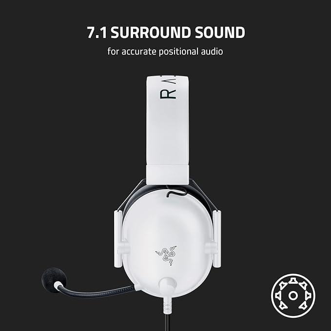 Razer BlackShark V2 X Gaming Headset: 7.1 Surround Sound - 50mm Drivers - Memory Foam Cushion - for PC,Mac,PS4,PS5,Switch - 3.5mm Audio Jack - White,(Pack of 8) - Image 6