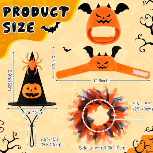Abbylike 6 Pcs Halloween Pumpkin Costume for Cat, Small Dog - Image 3