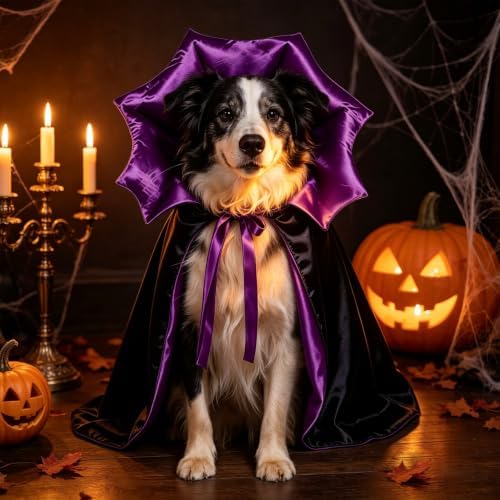 GOYOSWA Dog Halloween Costumes, Dog Vampire Devil Cape Cloak Costume Pet Halloween Costumes for Small Medium Large X-Large Dogs Pets (Large) - Image 4