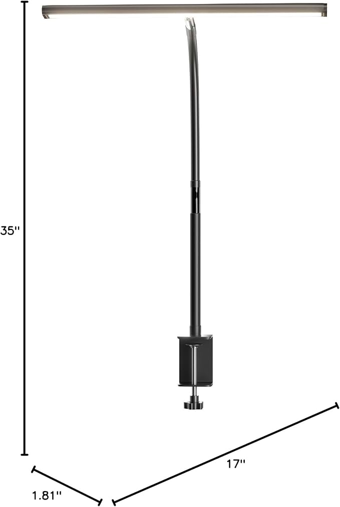 Airlonv LED Desk Lamp for Office Home, Eye-Caring Desk Light with Stepless Dimming Adjustable Flexible Gooseneck, 10W USB Adapter Desk Lamp with Clamp for Reading, Study, Workbench (Black) - Image 8