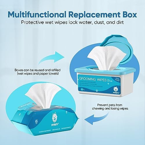All Natural Pet Grooming Wipes, 100 Fresh Counts, Extra Moist & Thick, Natural Wipes for Dogs & Cats, Puppies & Kittens (Pack of 3) - Image 6