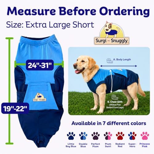 Surgi Snuggly Dog Surgery Recovery Suit, Cone Alternative, Spay/Neuter XLS - Image 2