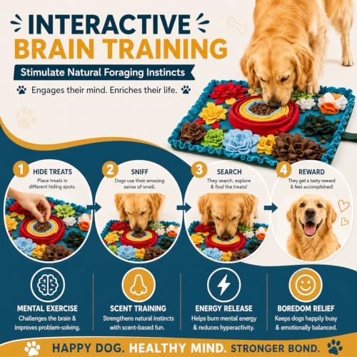 PET ARENA Dog Snuffle Feeding Mat, Adjustable Nose Work Activity Toy - Image 6