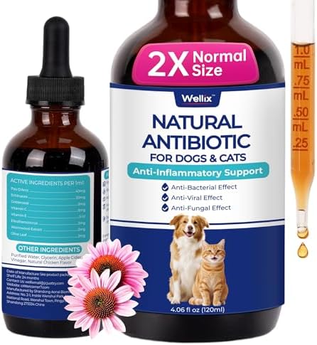 Wellix 120ml Natural Antibiotics for Cats & Dogs, Wound Care & Cold Relief by Wellix