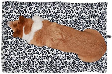 Furhaven ThermaNAP Self-Warming Cat Bed for Indoor Cats & Small Dogs, Washable & Reflects Body Heat - Quilted Faux Fur Reflective Bed Mat - Snow Leopard, Small (Pack of 2) - Image 3