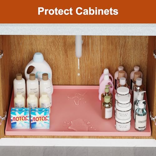 22" x 19" Extra Thick Silicone Mat Waterproof with Raised Edge, Pink - Image 5