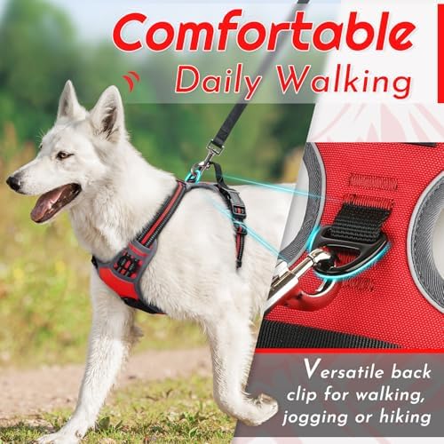 Eagloo Dog Harness for Large Dogs, No Pull Pet Vest with 2 Leash Clips - Image 3