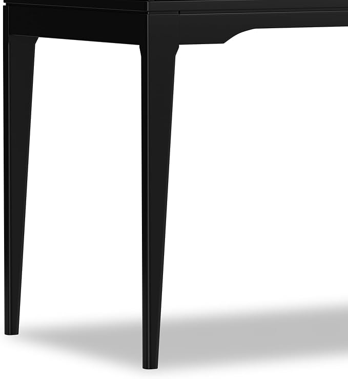 SIMPLIHOME Harper Small Desk - 48 inch Wide Solid Hardwood Writing Desk in Black, Mid-Century Modern Home Office Table for Study or Work with 2 Drawers and Flip-Down Keyboard Tray - Image 10