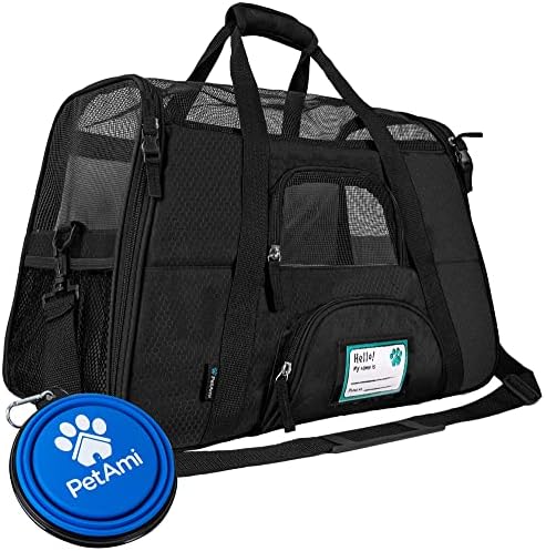 PetAmi Airline Approved Pet Carrier for Cats & Small Dogs, Large, Black by PetAmi