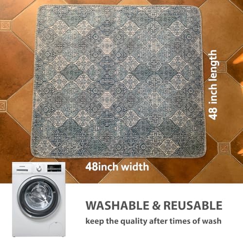 nunubaby Washable Pee Pads for Dogs, Stylish, Non-Slip and Leak-Proof Pee Pads. Reusable Potty Pads for Dogs for Crates and Floors.(Blue/Multi, 48" x48" ) - Image 4