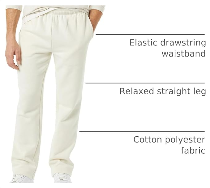 Amazon Essentials Men's Relaxed Straight Leg Fleece Open Bottom Sweatpant (Available in Big & Tall) - Image 5